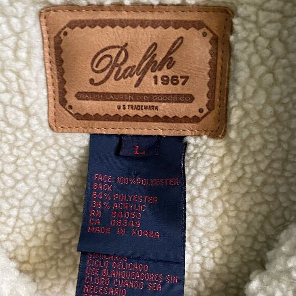 Ralph Lauren Jacket Brown Floral Embroidered Polyester Women Large EUC - Picture 10 of 13